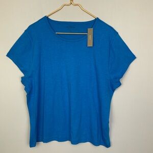 NWT J. Crew Sz XL Vivid Blue Slim-Fit Organic Slub Cotton Crewneck T-Shirt